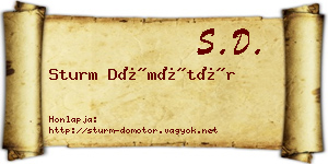 Sturm Dömötör névjegykártya